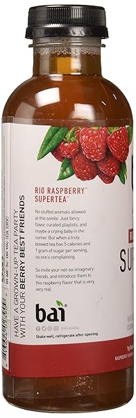 BAI ANTIOXIDANT INFUSION, RIO RASPBERRY TEA LIQUID PREPARED ICED TEA, 18 FL OZ