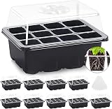 MIXC Seed Trays 10 Pack 120 Cells with Lids Humidity Dome 1.5” Cells view 1