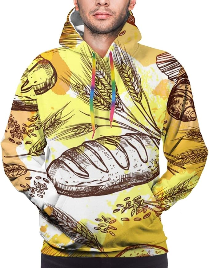 PNNUO Mens HoodiesBread Hoodies For Men,Fashion Hoodies