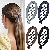 Hapdoo 4PCS Small Banana Clips Hair, Mini Matte Banana Hair Clips for Women Girls, Cute Strong Hold Ponytail Bun Holder, Hair Jaw Clips Barrettes Styling Accessories for Thin Hair
