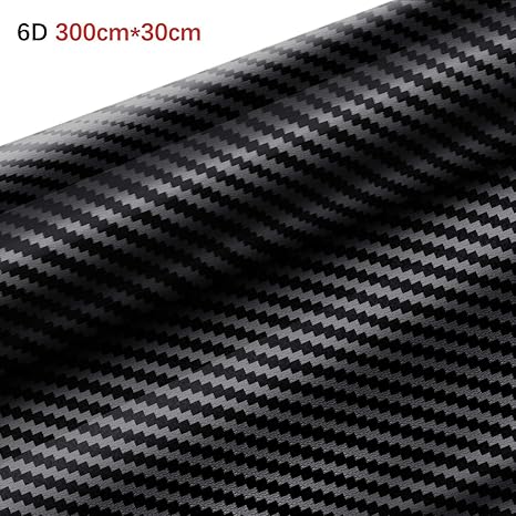 Yilyln 6D Carbon Folie, selbstklebend Autofolie aus Carbon Vinyl, flexibel Auto Shutz Folie(300cm*30cm)