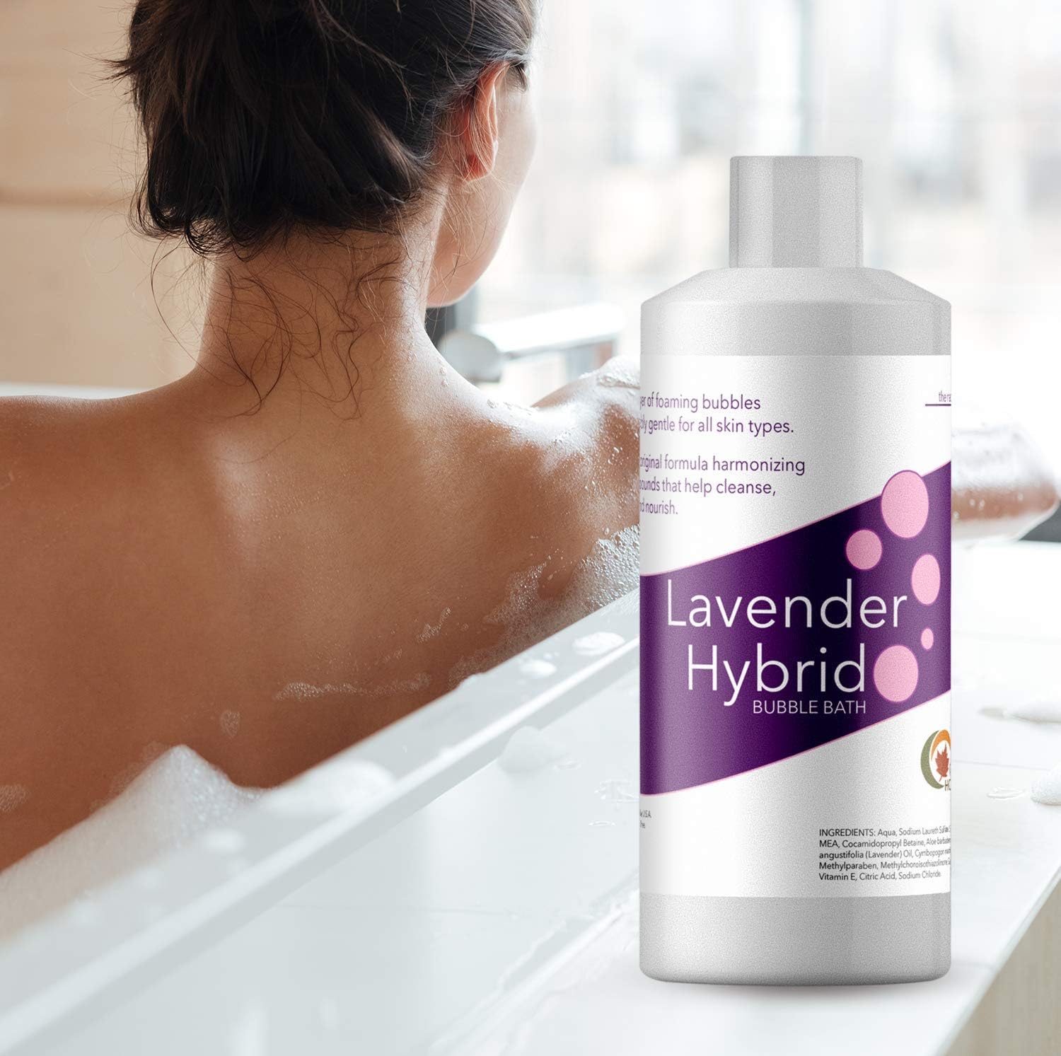 Bubble Bath for Women, Men and Teens - Lavender Hybrid, Gentle, and Safe for Sensitive Skin - With Vitamin E and Aloe Vera, 16 oz.: Health & Personal Care