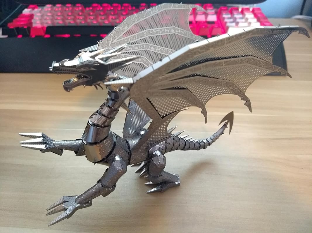 Fascinations ICONX Silver Dragon 3D Metal Model Kit | Mind Games