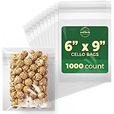 Seal Fresh Self Sealing Cellophane Bags - 6" x 9" (1000 Count) - Clear Plastic Resealable Cello Bag - Cellophane Treat Bags, 