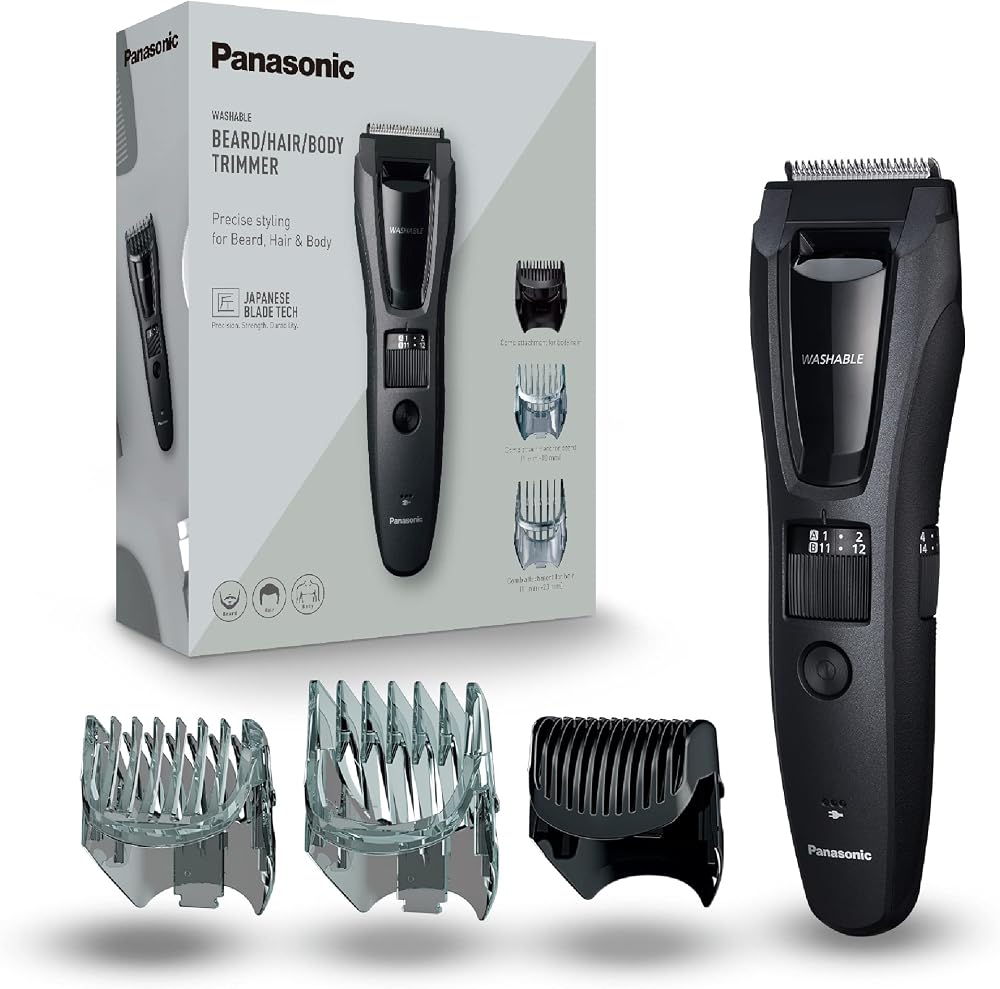 Panasonic ER-GB62 Wet & Dry Trimmer 40 Lengths Beard Hair Body Black