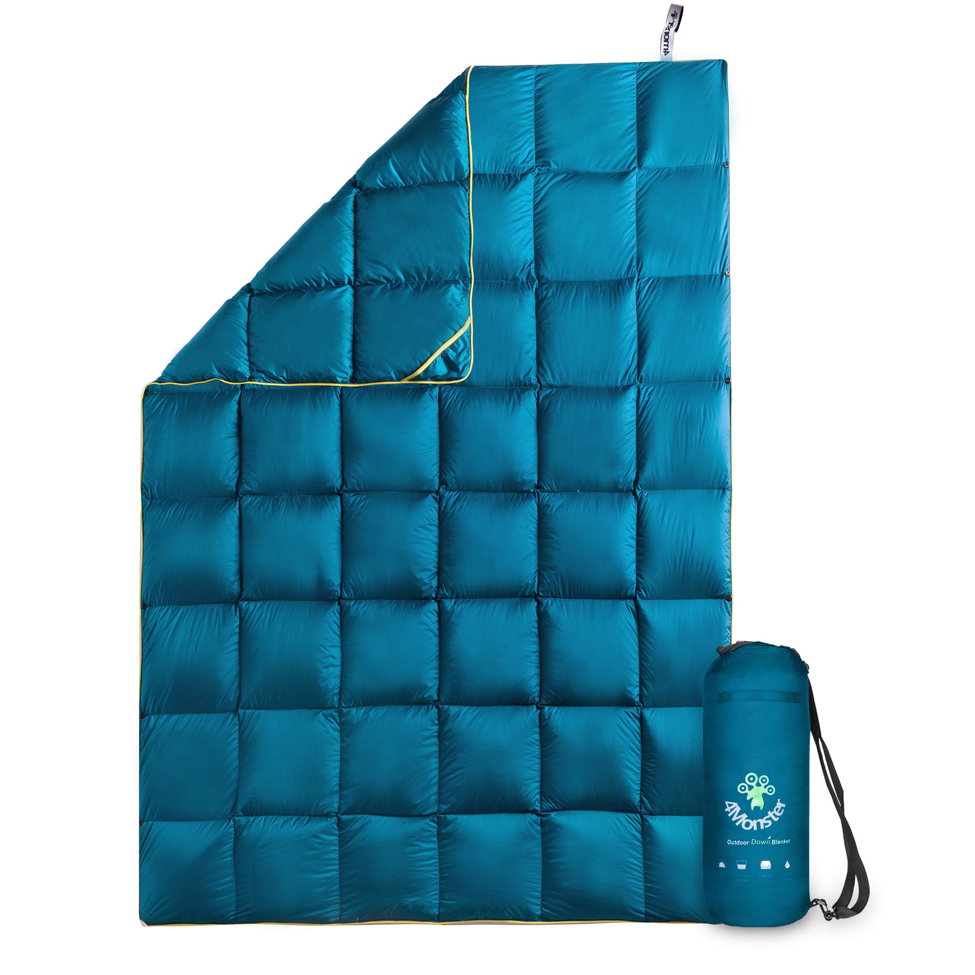 Photo 1 of 4Monster Down Camping Blanket - Outdoor Travel Quilt Puffy 650 Fill, Packable, Lightweight,Wind & Waterproof | Ideal for Stadium, Backpacking, Camping, Travel, Picnics, Beach and Hiking