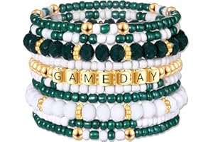 ZOLEAROPY Game Day Bracelets Stack Football Bracelets for Women Men Stackable Game day Bracelet Accessories Football Mom Outfit Jewelry Gifts