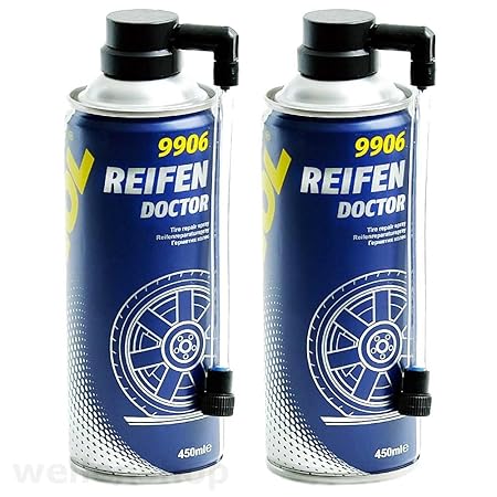 2 x 450ml Reifen-Reparatur-Spray Pannenspray Reifendichtmittel
