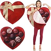 Twistover Box of Chocolates Heart Costume Valentine's Day Costume Chocolate Candy Box Outfit Adult Heart Outfit for Halloween Anniversary Birthday Christmas Party Supplies Favors for Women Men