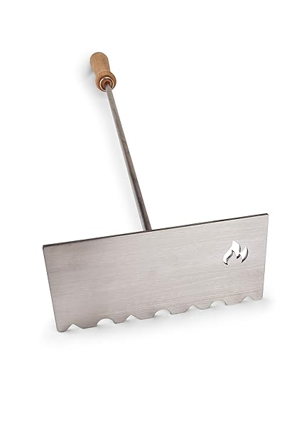 Grillrost.com Das Original Glutschieber Aschekratzer aus massivem Edelstahl - Handarbeit - Made in Germany