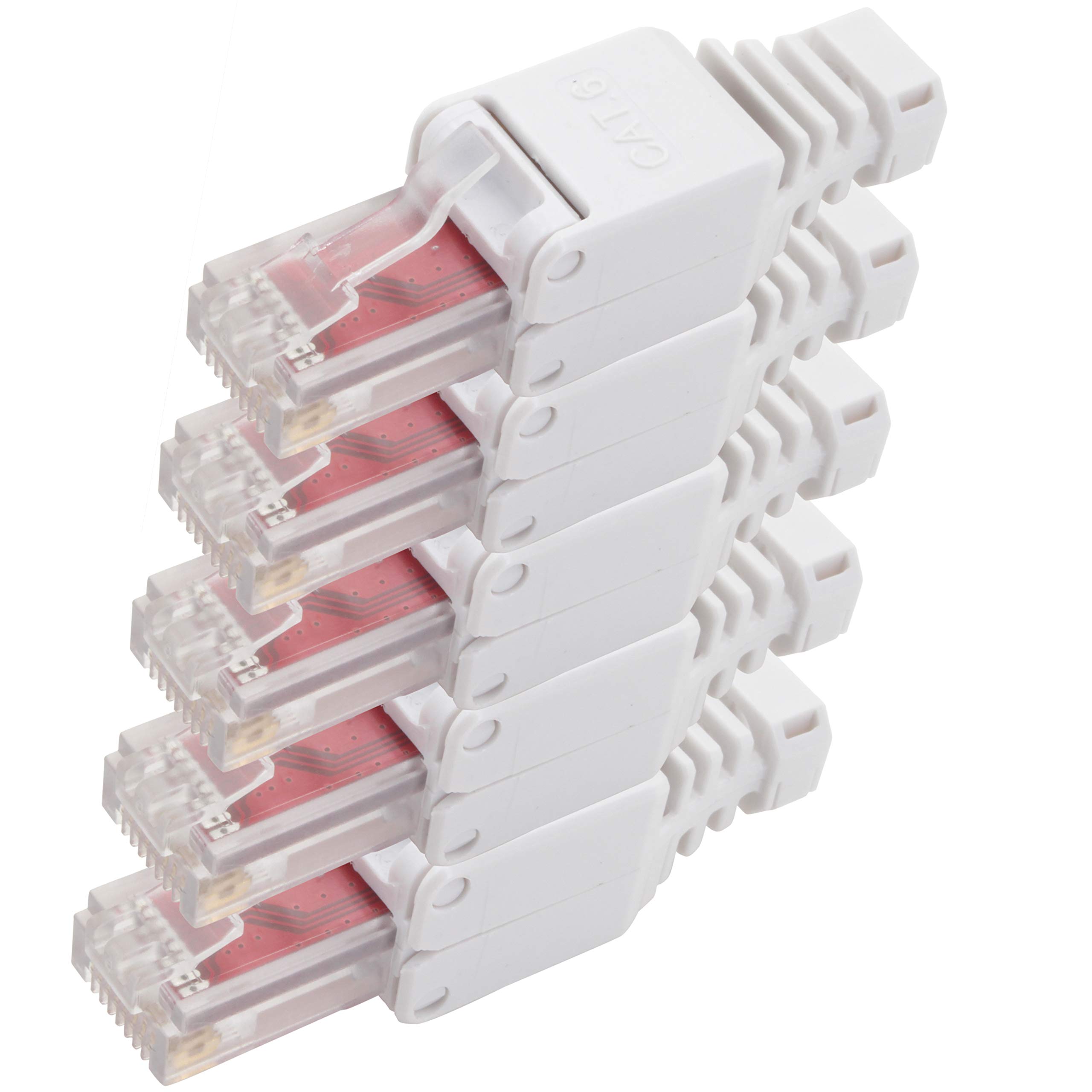 1aTTack.de Cat.6 tool-free plug can be field-assembled for flexible and rigid inner conductors AWG 23-26 network cable installation cable 5 pieces — image 1