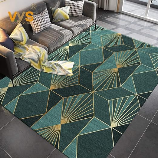 Alfombra De La Sala Moderna Alfombra Suave Antideslizante Geométrica