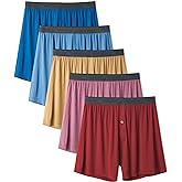 DAVID ARCHY Mens Underwear Bamboo Rayon Boxers for Men Breathable and Cool Men's Boxer Shorts with Button Fly 3 or 5 Pack