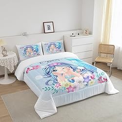 Little Mermaid Comforter Set Twin Cute Watercolor