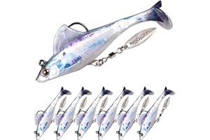 FONMANG 2.5/3.5In Swim Baits for Bass Fishing, Pre-Rigged Jig Heads Soft Plastic Walleye Fishing Lures, Paddle Tail Swimbaits for Bass Fishing, Fishing Bait for Freshwater Saltwater Gifts