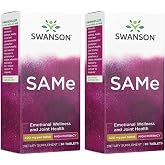 Swanson SAMe High Potency 400 mg, 30 Tablets, 2 Pack | Promotes Emotional Wellness, Healthy Mood and Joint Function, a Precursor to the Cellular Antioxidant Glutathione, Non-GMO