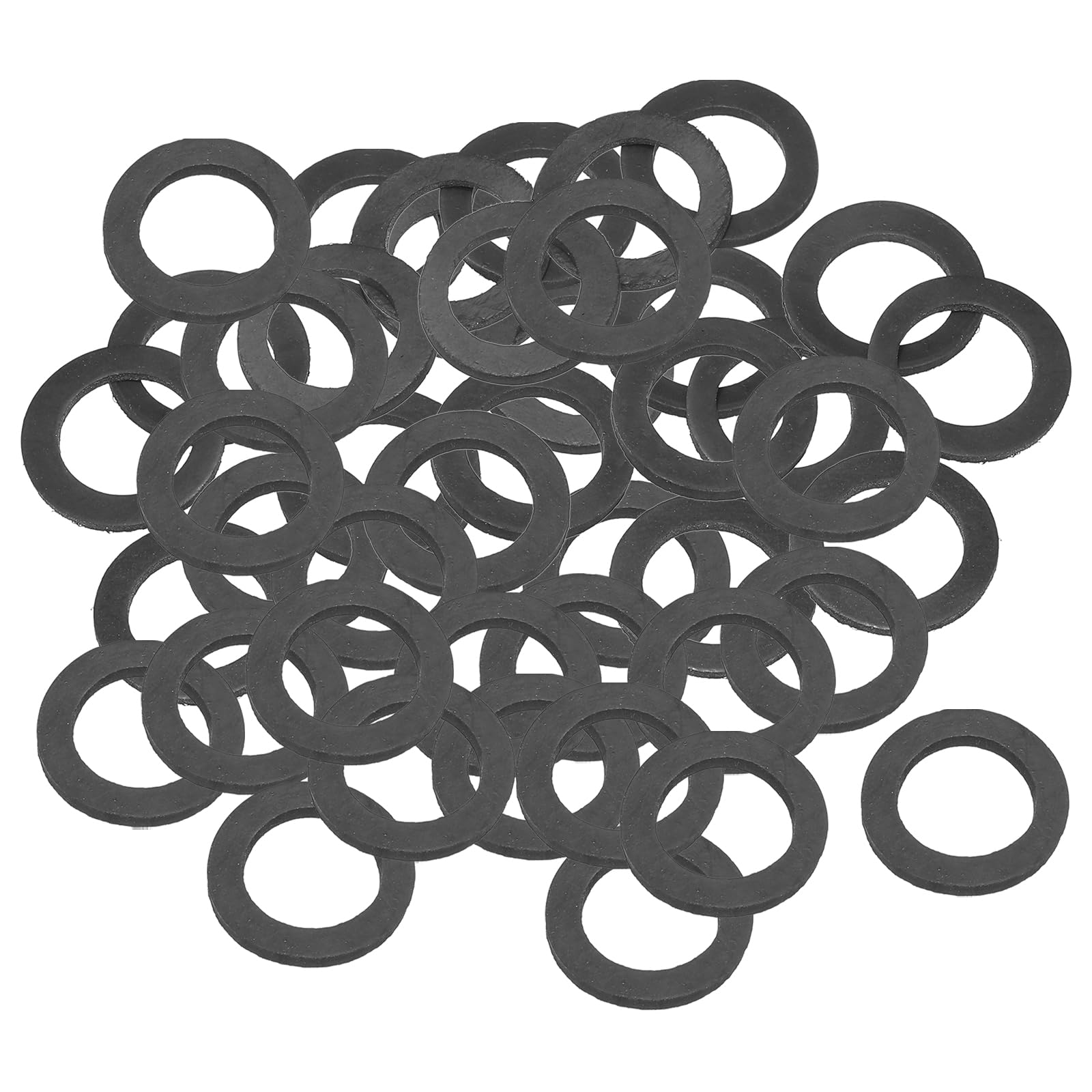 PATIKIL M16 Rubber Flat Washer, 120 Pack 16mm ID 24mm OD 2mm Thick Sealing Spacer Gasket Ring for Faucet Pipe Water Hose Fastener Bolt, Black
