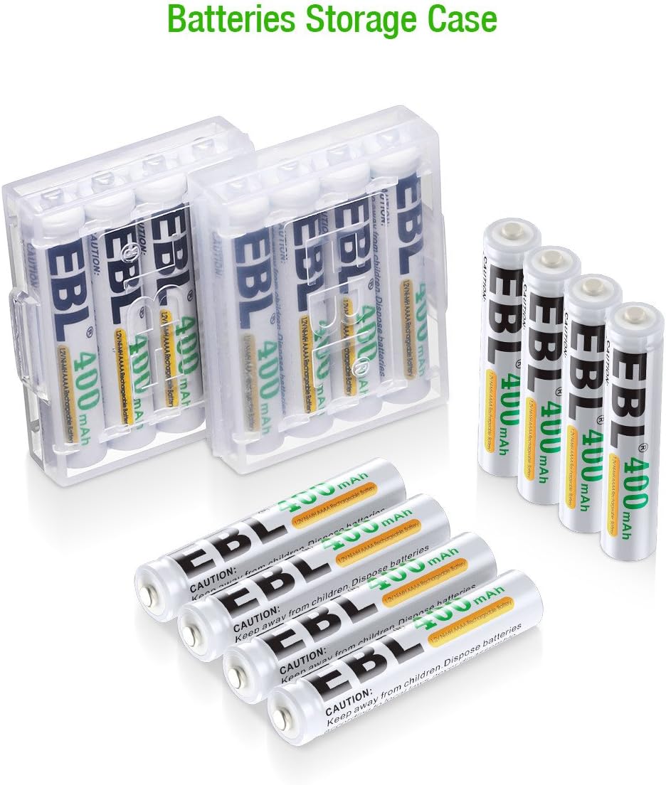 EBL AAAA Batteries, 1.2V 400mAh Ni-MH AAAA Rechargeable Batteries for Surface Pen, 4-Pack: Health & Personal Care
