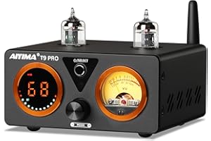 AIYIMA T9 PRO 100W * 2 Bluetooth Amplifier HiFi Digital Class D Power Amp 2.0/2.1 Channel Vacuum Tube DAC Amp with VU Meter &