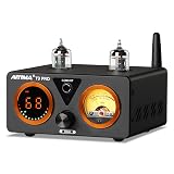 AIYIMA T9 PRO 200W Bluetooth Amplifier HiFi Digital Class D Power Amp 2.0/2.1 Channel Vacuum Tube DAC Amp with VU Meter & Bass Treble Bluetooth 5.2 Coaxial Optical PC-USB inputs (AIYIMA T9 PRO)