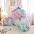 A Nice Night Faux Fur Reading Pillow Bed Wedge Large Adult Children Backrest with Arms Back Support for Sitting Up in Bed/Cou