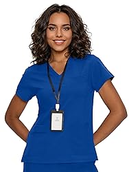 floralhue Scrub Tops for Women, Curved V-Neck Scrub