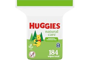 Huggies Natural Care Sensitive Baby Wipes, Unscented, Hypoallergenic, 99% Purified Water, 1 Refill Pack (184 Wipes Total)