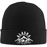 Beanie,Alaska Est 1959 Mountains Nature Beanie Hat Women Skull Cap Men Knit Hat Winter Slouchy Hat Knitted Hat Black