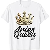 Aries Queen Horoscope Astrological Sign Leopard Birthday T-Shirt