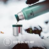 Stanley Classic 1L Vacuum Flask Hammered Green Keeps Hot Cold 24h view 4