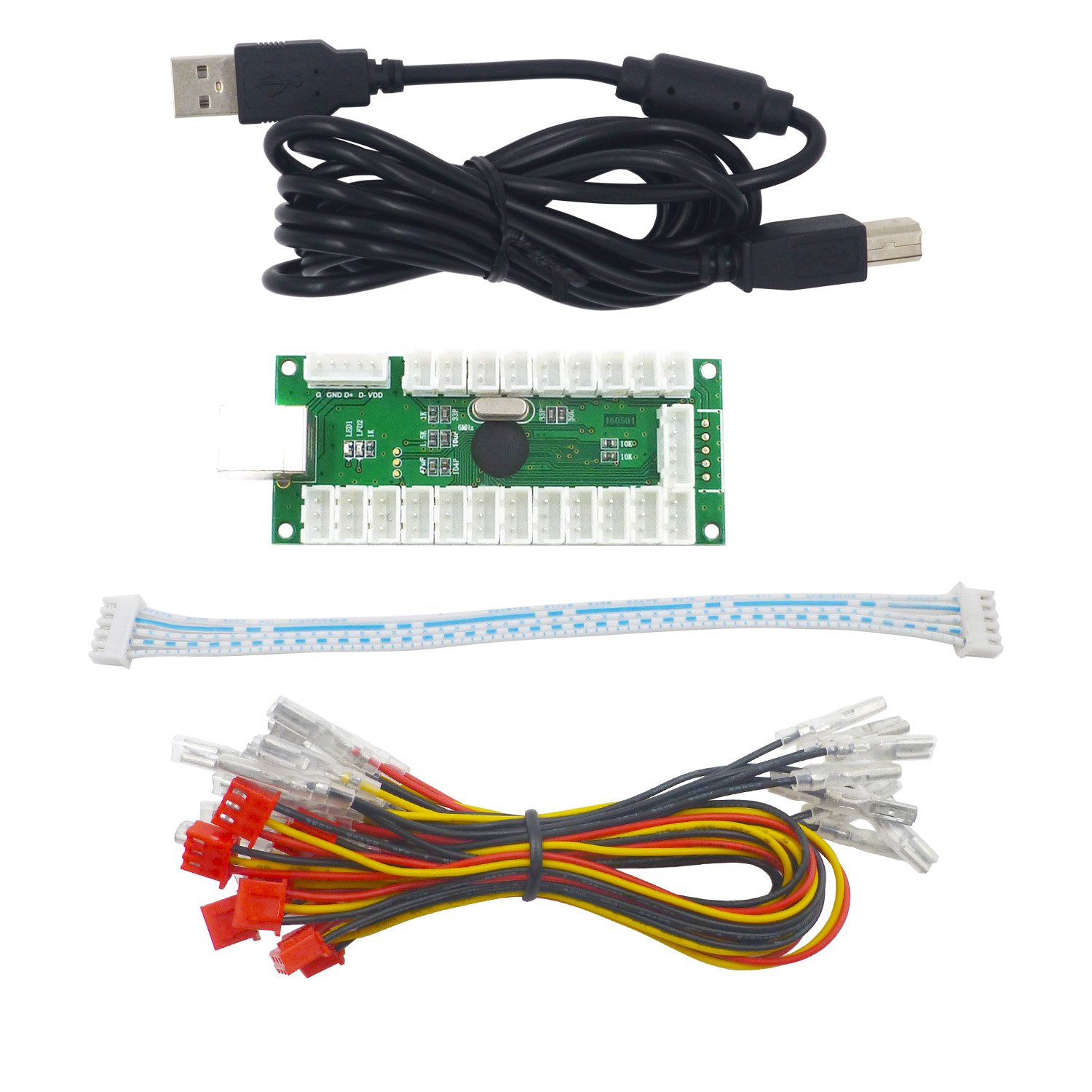 SJ@JX SJJX Zero Delay USB Encoder LED Joystick Kit Arcade DIY Controller For PC Retropie Raspberry Pi MAME