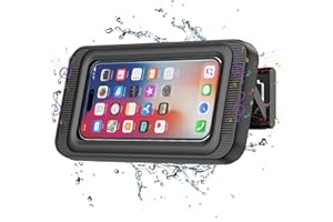 KUNSLUCK Shower Phone Holder Waterproof, 480°Rotation Shower Phone Case, Wall Phone Mount Stand with Original Sound Quality for Bathroom Wall Mirror Bathtub Kitchen, Compatible with 4-7" Phones