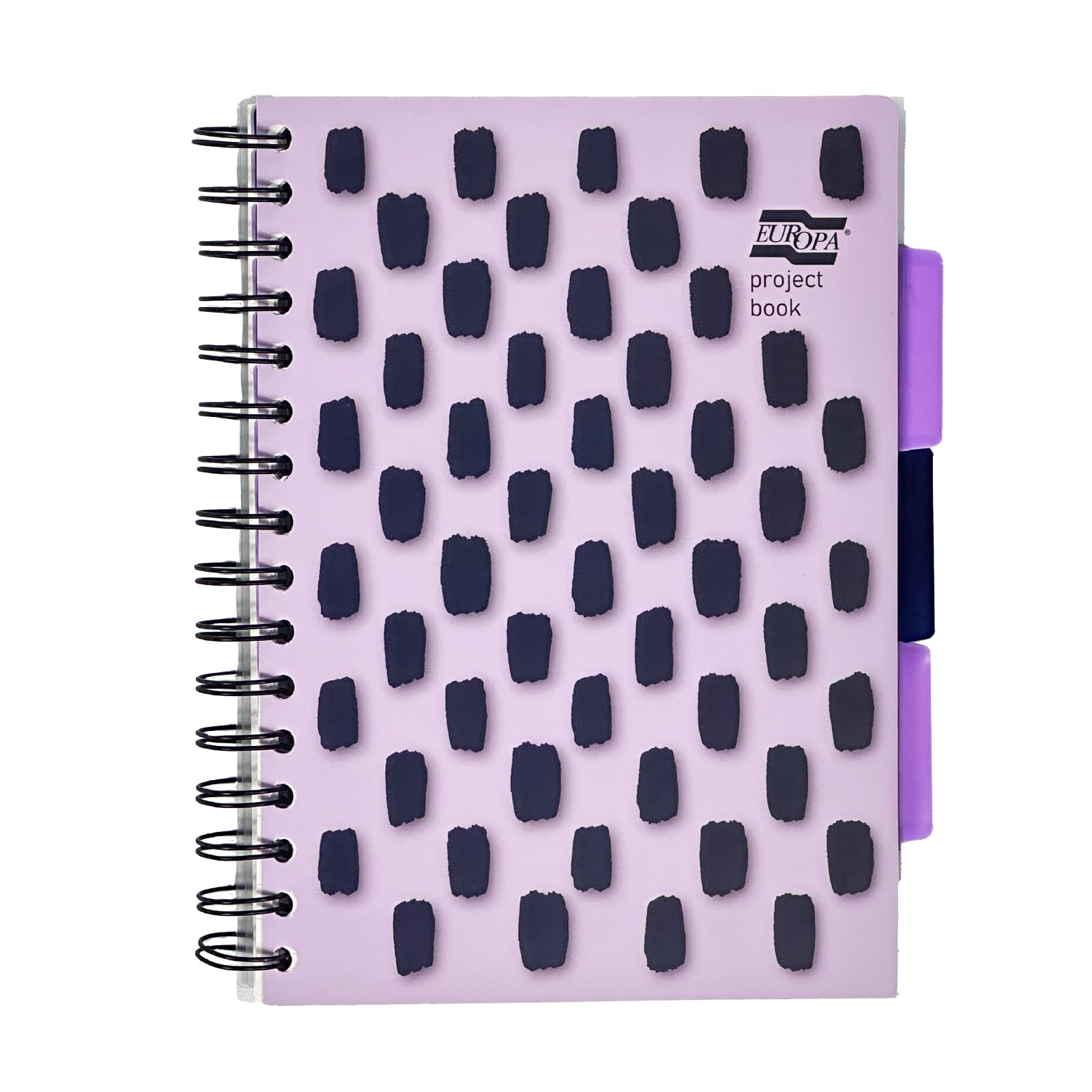 Exacompta Europa Splash - Ref EU1508Z Project Book Featuring 3 Plastic Dividers, Bright PP Cover, 200 Lined Pages, A5 Size with Micro-Perforated Pages, Purple Cover