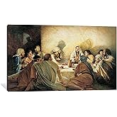 TIMUBA Christian Wall Art Last Supper Wall Decor - The Last Supper Painting Canvas Print Art, Jesus Last Supper Picture Frame Art For Living Room Dinning Room Ready To Hang 12x18 Inches