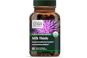 Gaia Herbs Milk Thistle - Liver Supplement & Cleanse Support for Helping to Maintain Healthy Liver Function* - 120 Vegan Capsules (40-Day Supply)