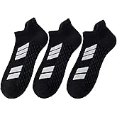 LUSCINIA Cushioned Ankle Socks for Men & Women - Moisture Wicking Terry Sole Athletic Running 3 Pairs Breathable for Sport