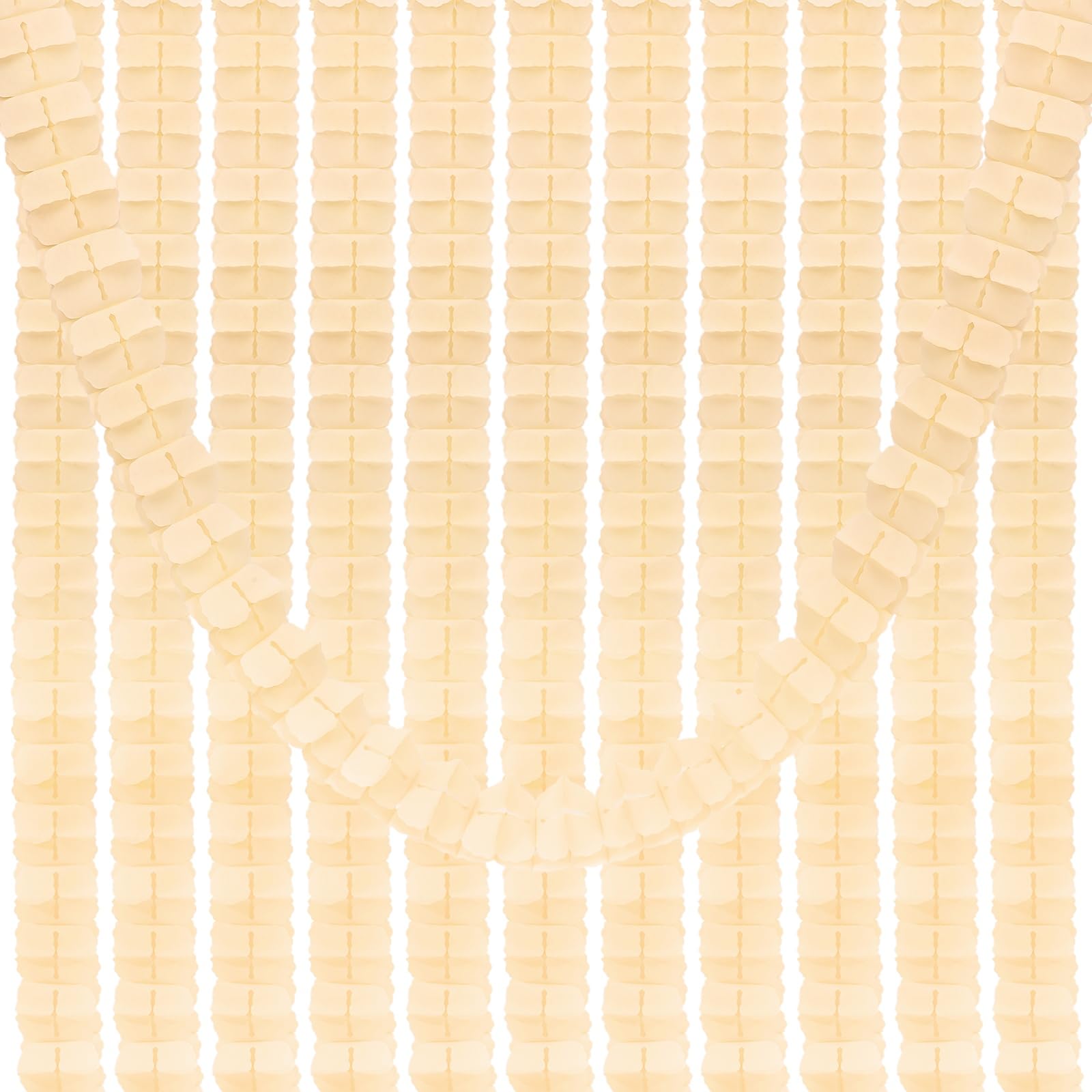 PATIKIL 9.8ft Four-Leaf Garland, 12 Pack Tissue Paper Hanging Flower Garland Reusable Streamers for Party Wedding Backdrop Decorations, Beige