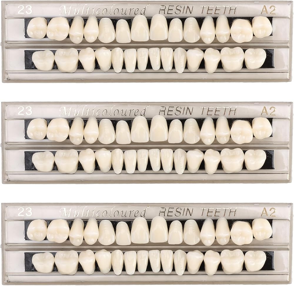 Gments 84Pcs Fake Teeth Denture Kit Upper Lower Acrylic Resin A2 Shade