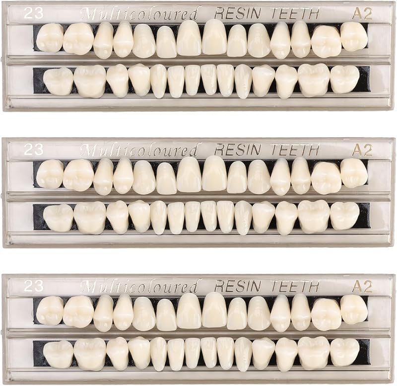 Gments 84Pcs Fake Teeth Denture Kit Upper Lower Acrylic Resin A2 Shade