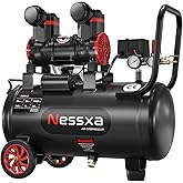 Nessxa 10 Gallon Portable Air Compressor, 2HP 8.76 CFM@115PSI 70dB Oil-Free Ultra Quiet Air Compressor for Car Repair, Spray Painting, Woodwork Nailin, 110V/60hz