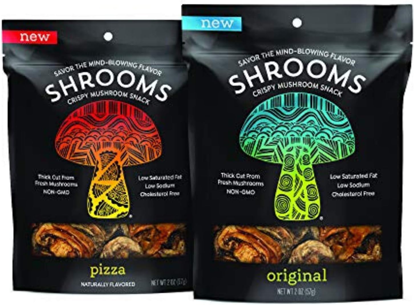 Shrooms Vegan Mushroom Crisps | Superfood Snack | Non-GMO, Dairy, Gluten, Soy, and Trans Fat Free | Original