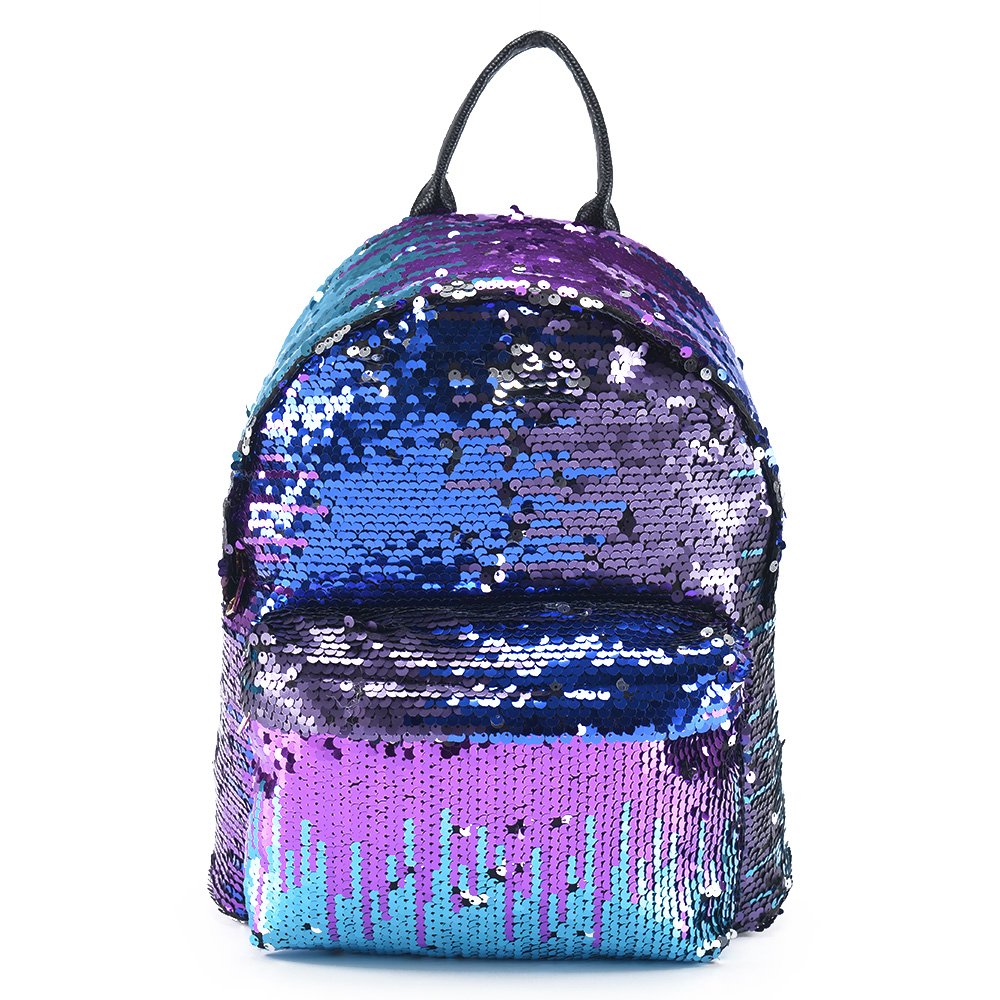 blue sequin backpack