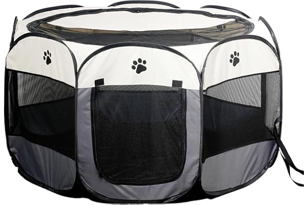 SENCONE Portable Pet Playpen, Dog Playpen Foldable Pet Exercise Pen Tents Cat House Playground for Puppy Kitten Indoor Outdoo