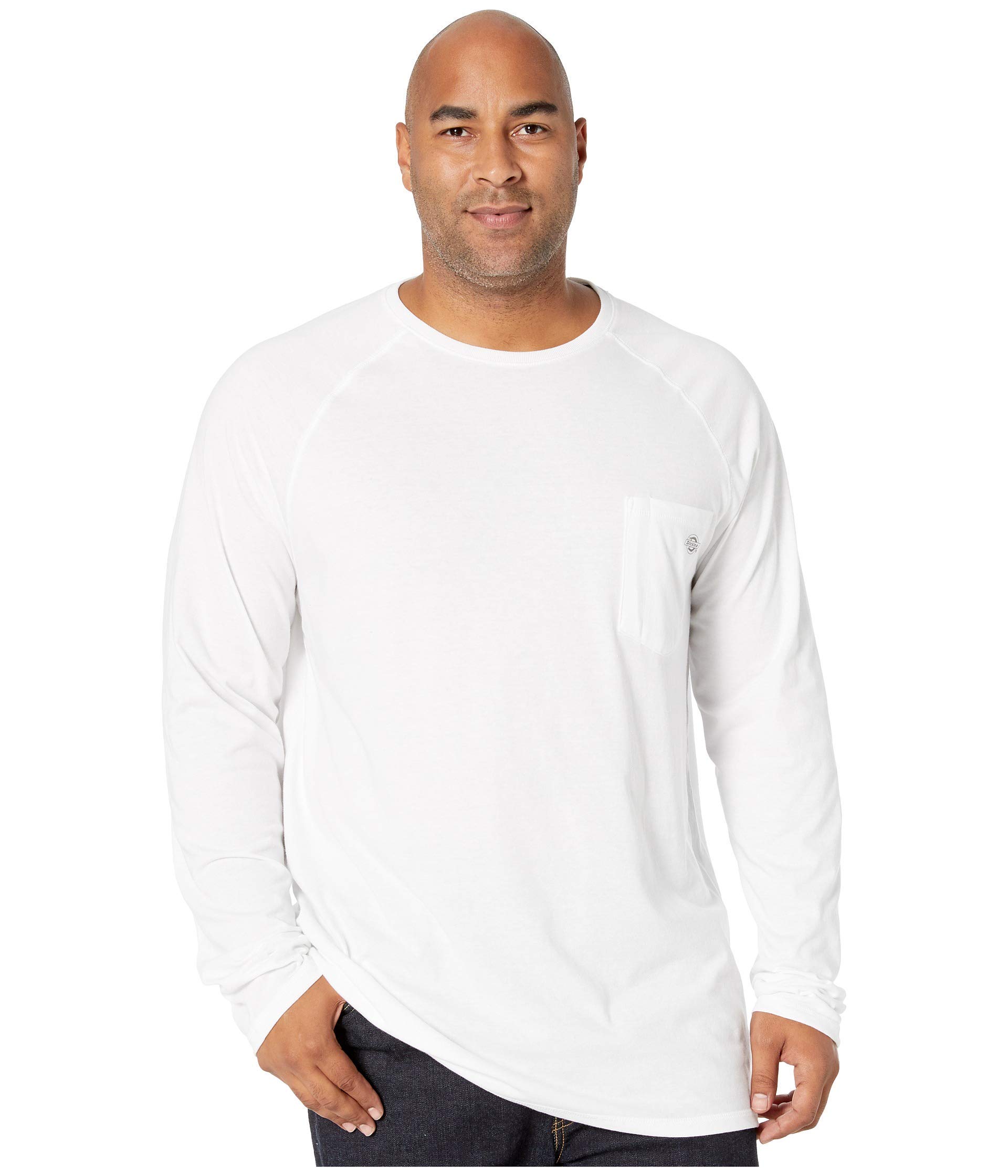 Dickies Mens Temp-iqÃ‚â„¢ Performance Cooling Long Sleeve T-Shirt Big-Tall T Shirt, White, 3X-Large Big Tall US Image