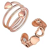 Feraco 2PCS Copper Rings for Women,99.99% Pure