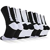 Dingcooler Basketball Socks for Men & Boys, Cushioned Athletic Sports Crew Socks for Youth Adult