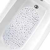AQUALONA Premium Bath Mat Anti-Mould PVC Comfort Pebble White view 2
