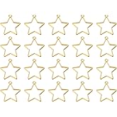 PATIKIL 20pcs Open Bezels, Pentagram Resin Bezels Pendants Star Open Back Bezel Hollow Frame Bulk for Resin Jewelry Making
