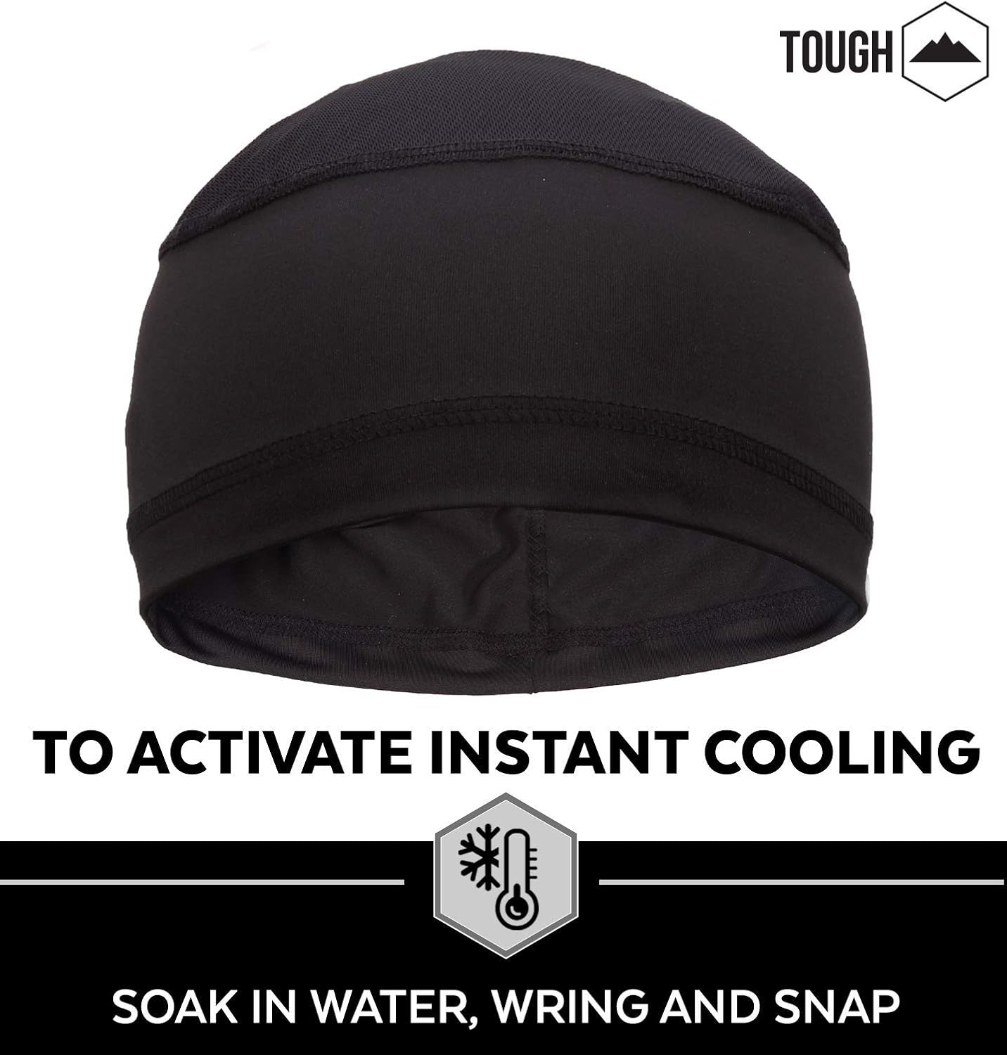Cooling Skull Cap Helmet Liner for Men - Sweat Wicking Motorcycle & Football Under Hard Hat Liner - UPF 50 Sun Protection Running & Cycling Head Caps - Black : Clothing