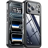 SPIDERCASE for iPhone 17 Pro Case Waterproof,Black/Clear | Built-in Lens &amp; Screen Protector, Full Heavy Duty Protection, 12FT Military Shockproof, Dustproof, Anti-Scratched Case